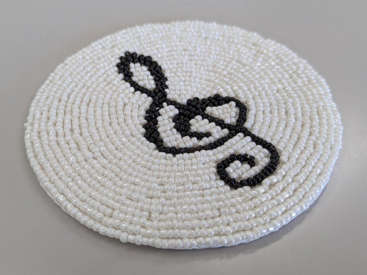 画像3: 手作りビーズコースター/ホワイト（数量限定） (3)