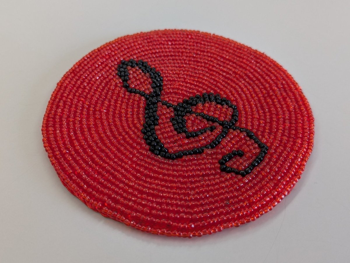 画像3: 手作りビーズコースター/レッド＆ブラック（数量限定） (3)