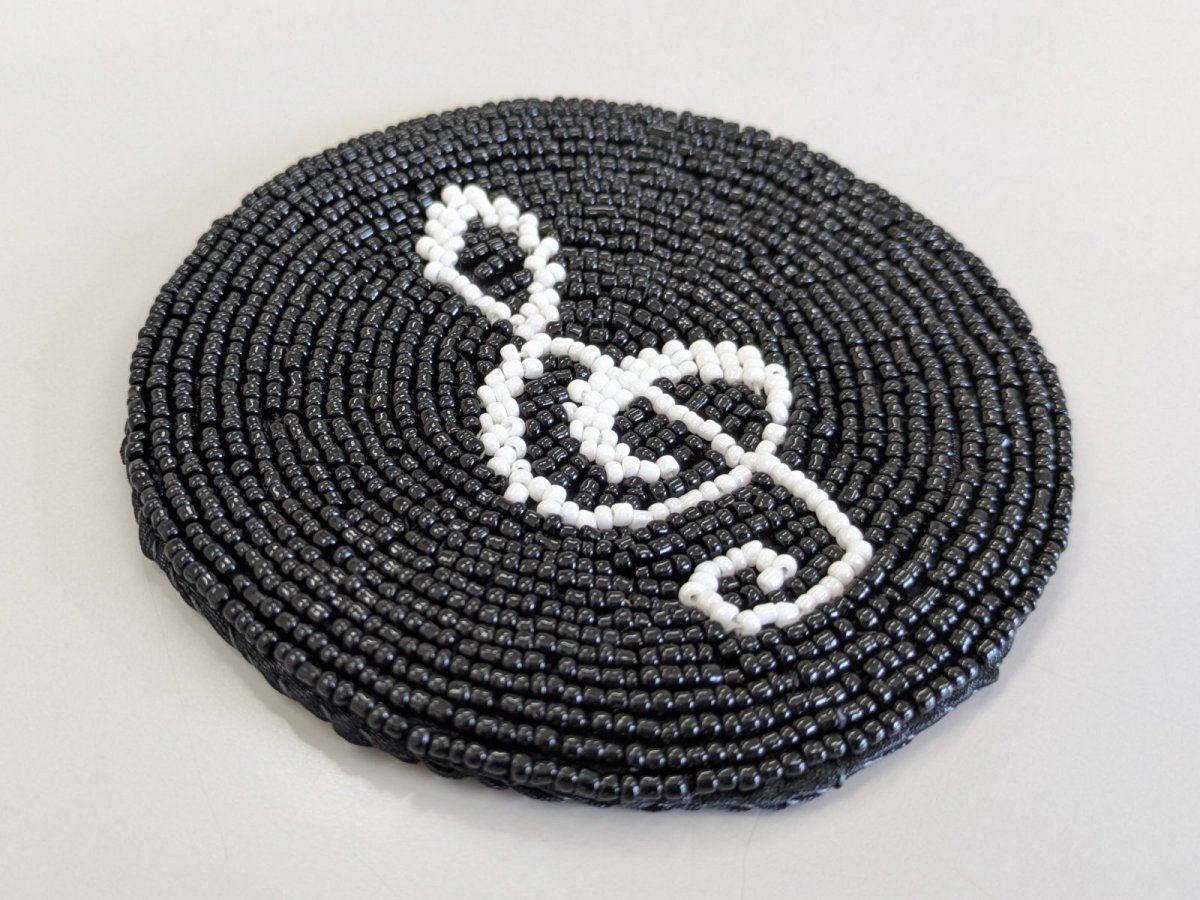 画像3: 手作りビーズコースター/ブラック（数量限定） (3)